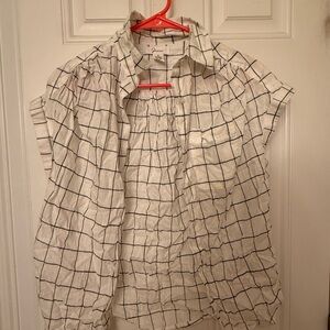 Japna White and Navy Grid Men's Shirt